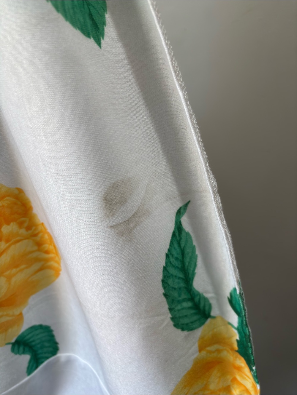 J. Ellis Vintage White Maxi Dress with Yellow Floral Print and Belt Size 10 - Picture 12 of 14